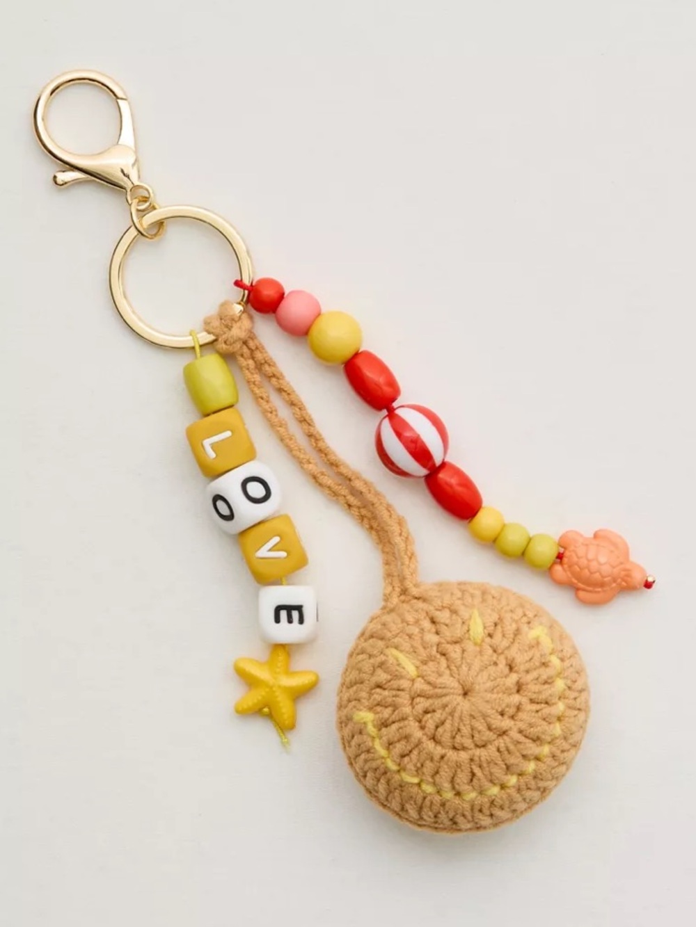 NEW Aerie love beaded bag charm key ring